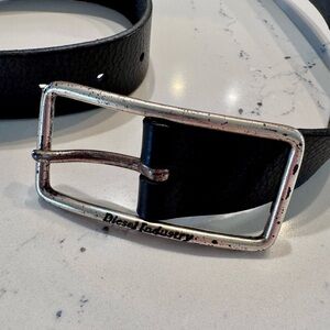 Diesel Industry Black Leather Belt Silver Buckle Size 100/40